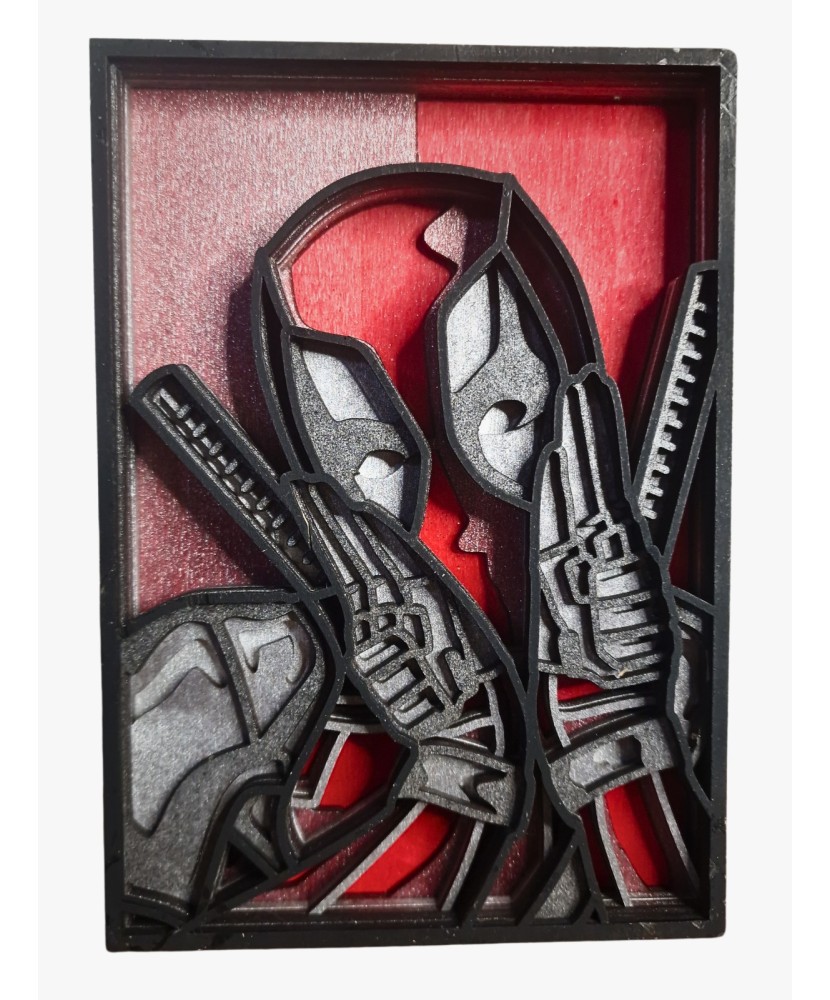 Tablou din Lemn – Deadpool 3D, 6 Straturi