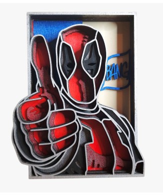 Tablou din Lemn – Deadpool 3D, 7 Straturi