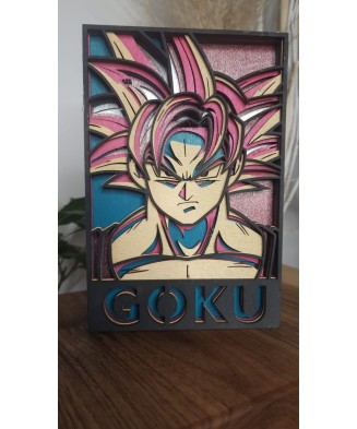 Tablou din Lemn – Goku 3D, 6 Straturi