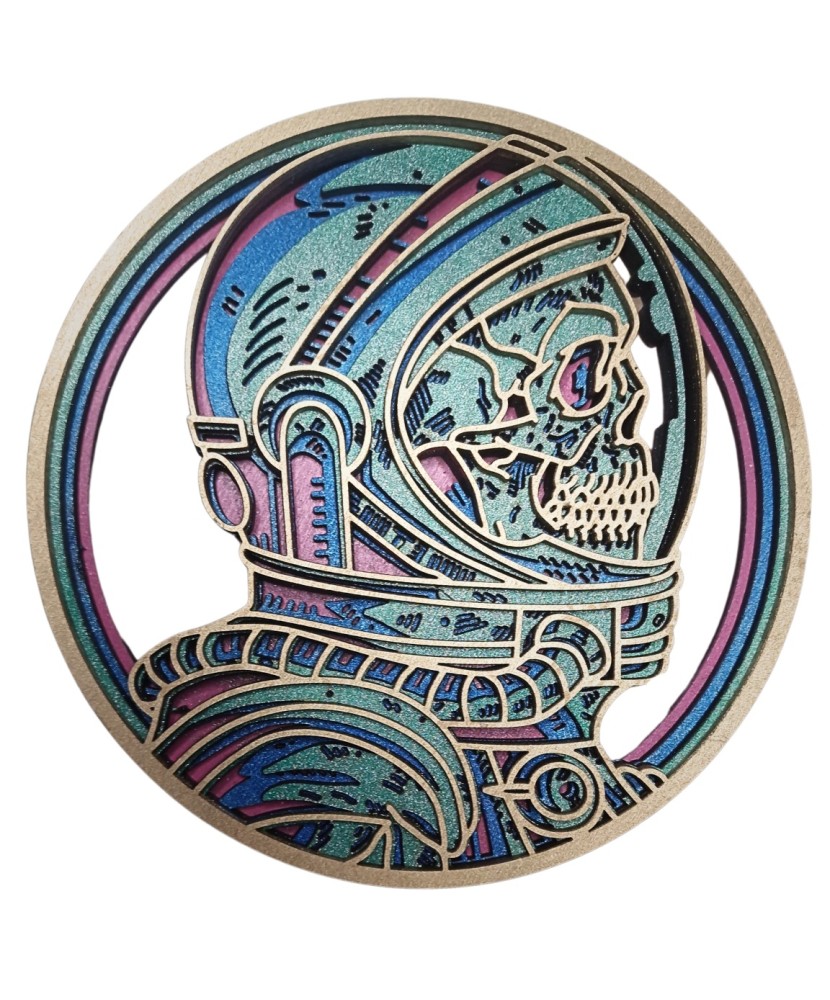 Tablou din Lemn – Design Astronaut 3D