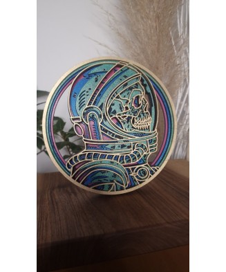 Tablou din Lemn – Design Astronaut 3D