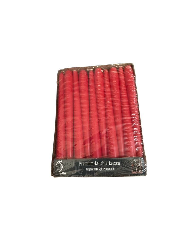 Lumanari Conice Gala Rosu, set 50 buc, 25 cm,Timp Ardere 7 ore, Culoare Rosu