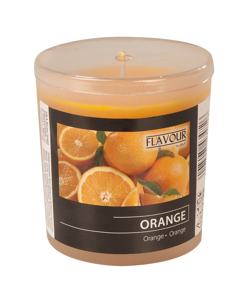 Lumanare parfumata in sticla Portocala, Culoare portocaliu