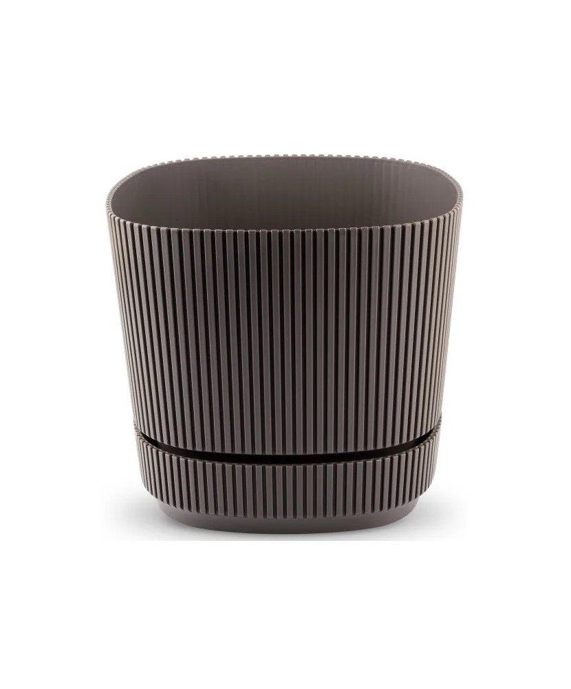 Ghiveci pentru flori, Flora, 0.6L, plastic, patrat, 10.6x10.6x9.6cm