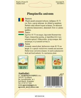 Seminte, Anason Pimpinella Anisum 1gr